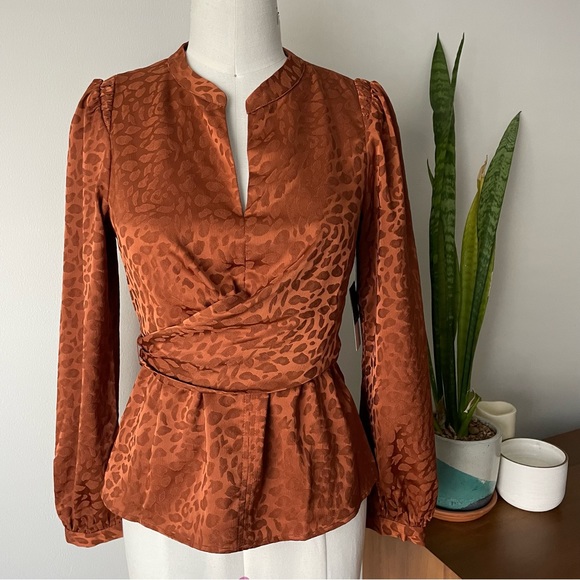 N14 CURRENT AIR Animal Print Blouse Top - Picture 3 of 10